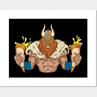 Vikings with drinking horns Posters and Art